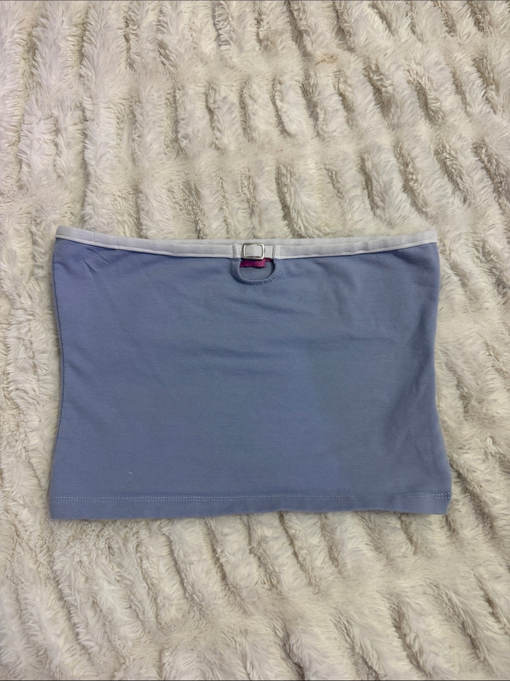 Edikted Lavender Tube Crop Top with Silver Buckle Detail
